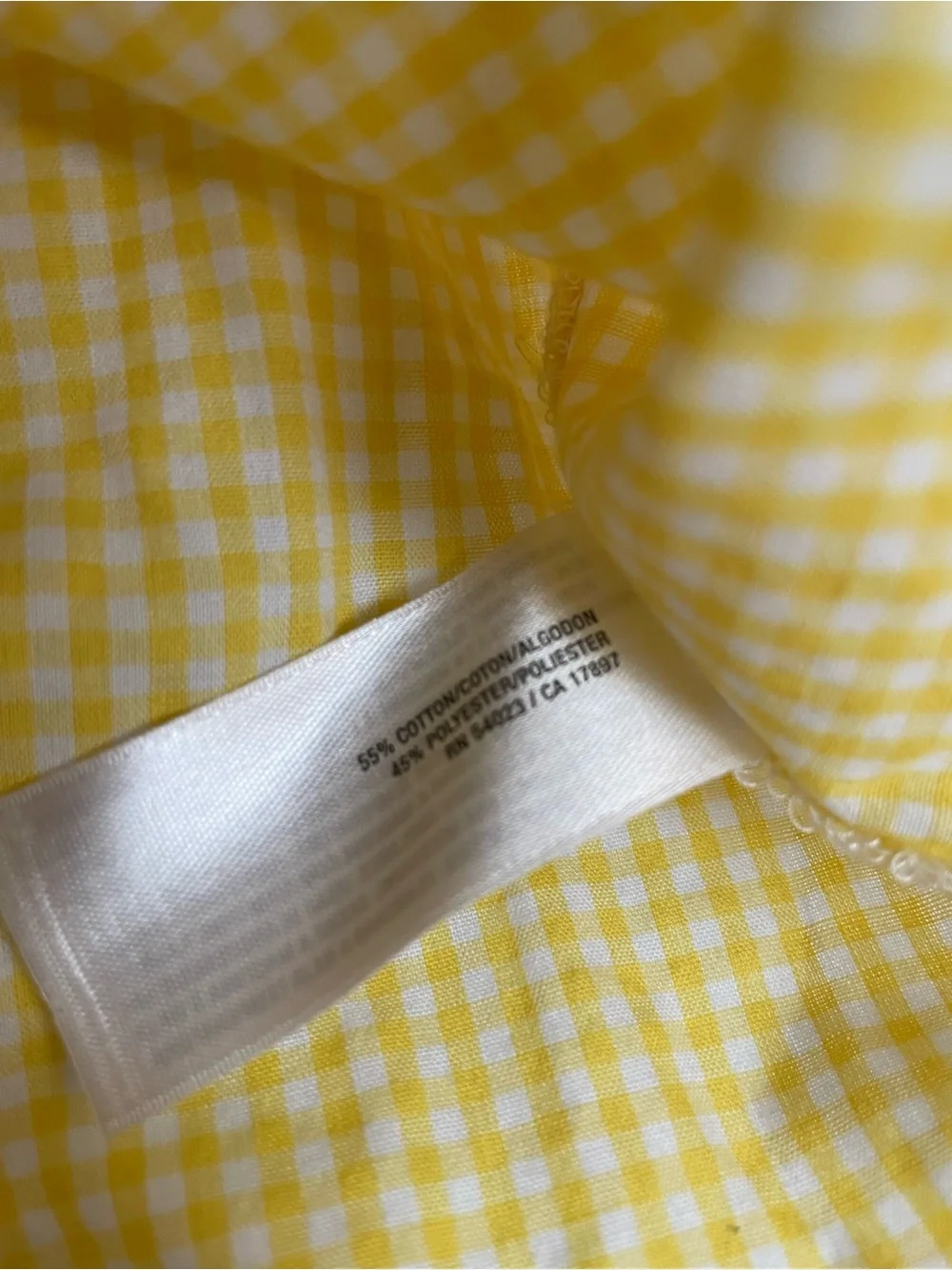 Old Navy 3T Classic Yellow Gingham Short-Sleeve Shirt for Kids
